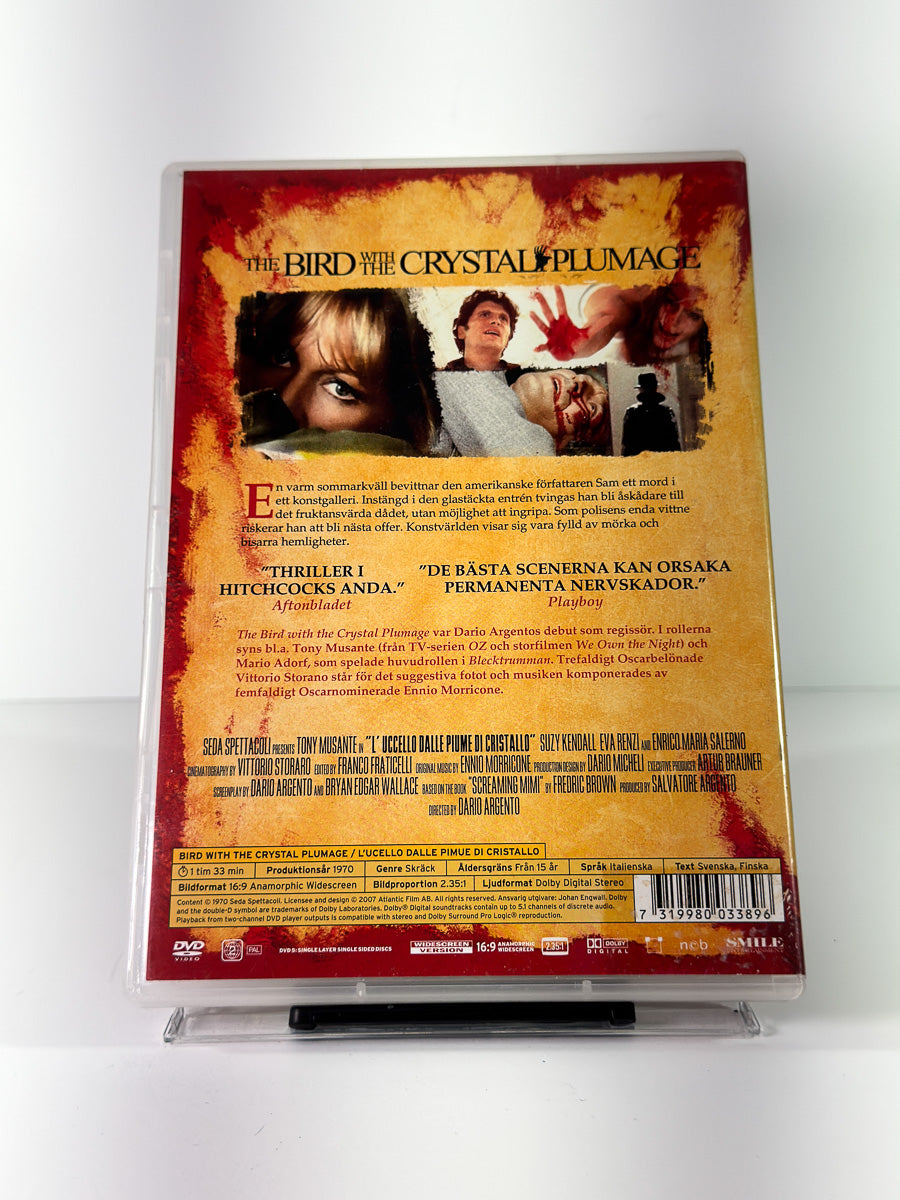 Bakside av cover til The Bird with the Crystal Plumage på DVD