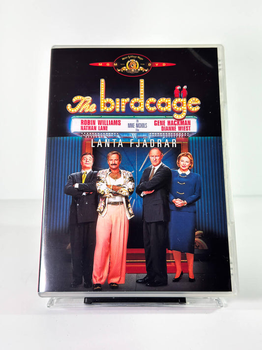 Forside av cover til The Birdcage, brukt DVD hos Brukbar Film