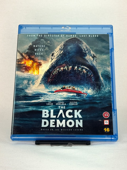 Forside av Blu-ray-cover til monsterfilmen The Black Demon – brukt thriller hos Brukbar Film