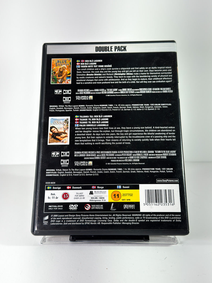 Bakside av cover til The Blue Lagoon / Return to the Blue Lagoon på DVD