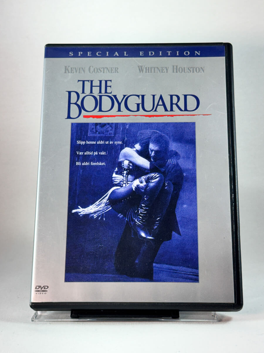Forside av cover til The Bodyguard, brukt DVD hos Brukbar Film