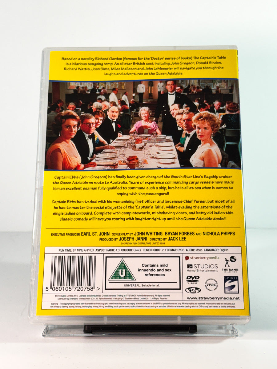 Bakside av cover til the captain's table, brukt DVD hos Brukbar Film