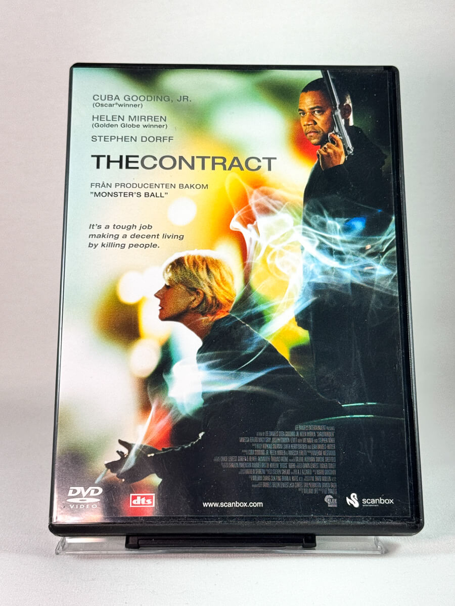 Forside av cover til The Contract, brukt original DVD hos Brukbar Film