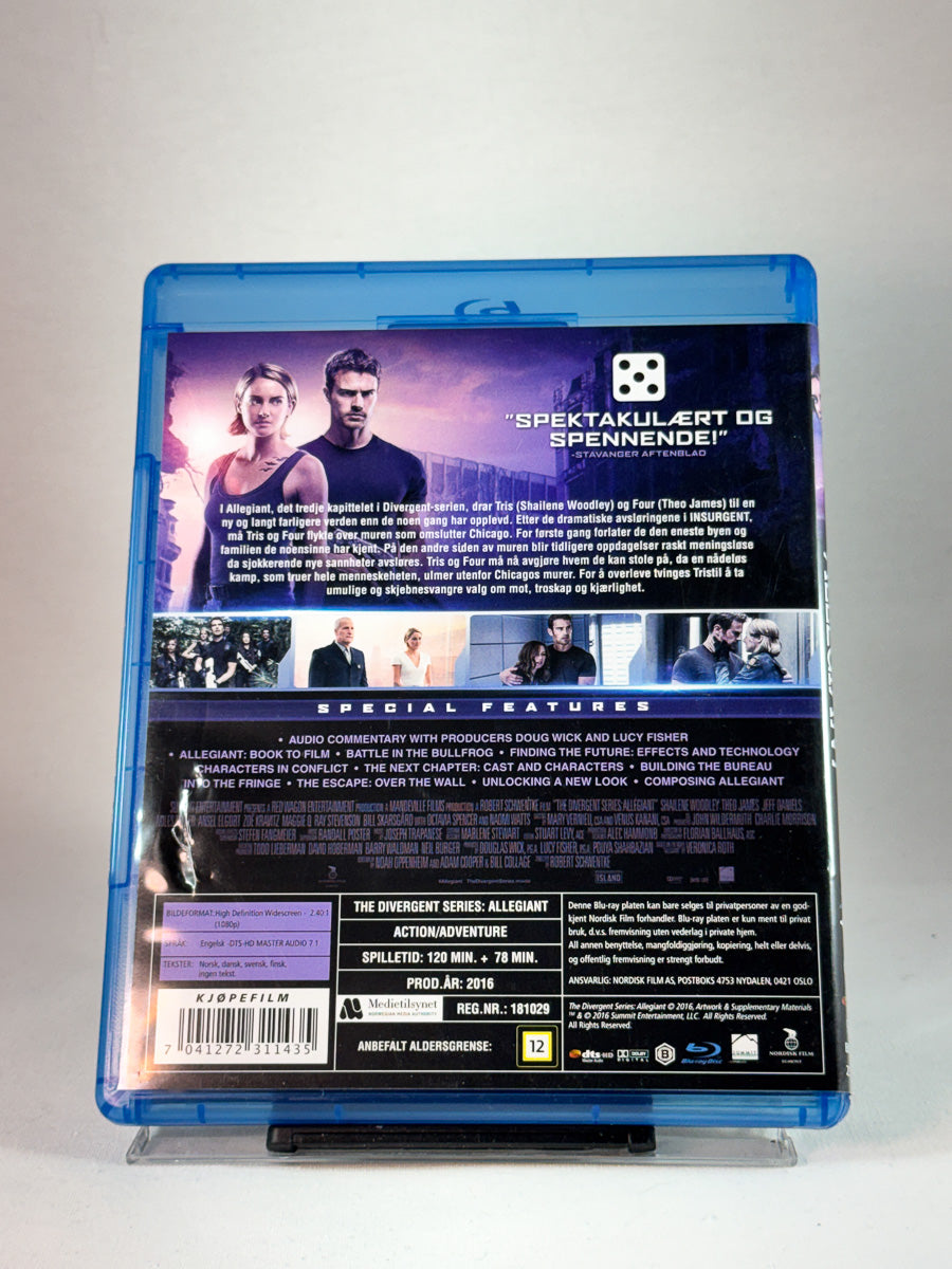 Bakside av cover til The Divergent Series: Allegiant, bruktfilm hos nettbutikken Brukbar Film
