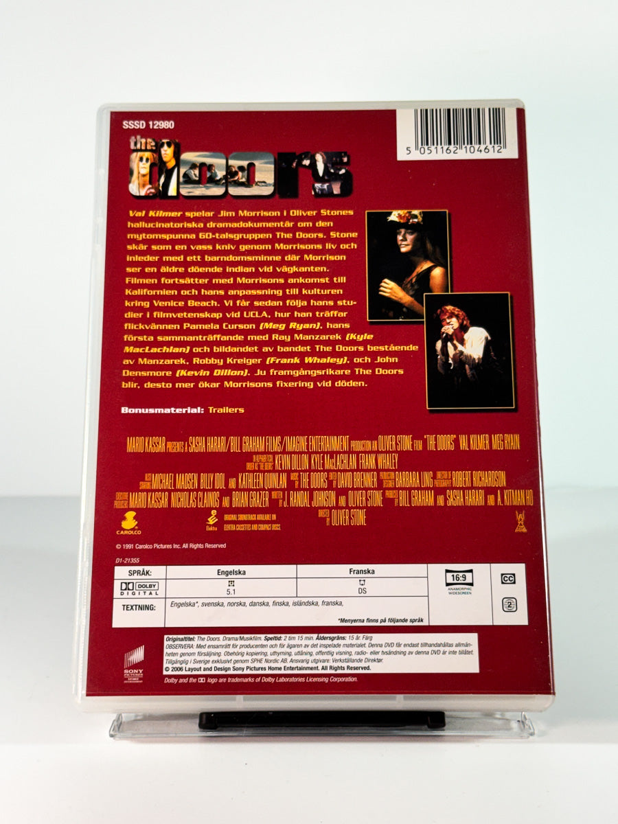 Bakside av cover til The Doors, brukt original DVD hos Brukbar Film