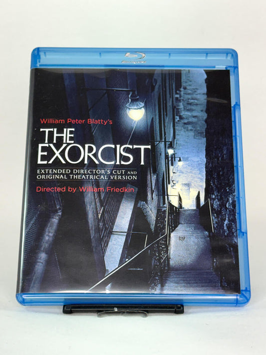 Forside av Blu-ray samleboks The Exorcist – brukt skrekkklassiker på Blu-ray, inkluderer Extended Director’s Cut og original versjon hos Brukbar Film