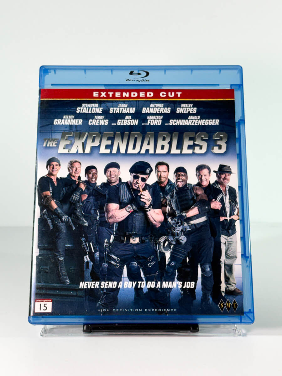 Forside av cover til The Expendables 3 – Extended Cut på Blu-ray, bruktfilm hos Brukbar Film