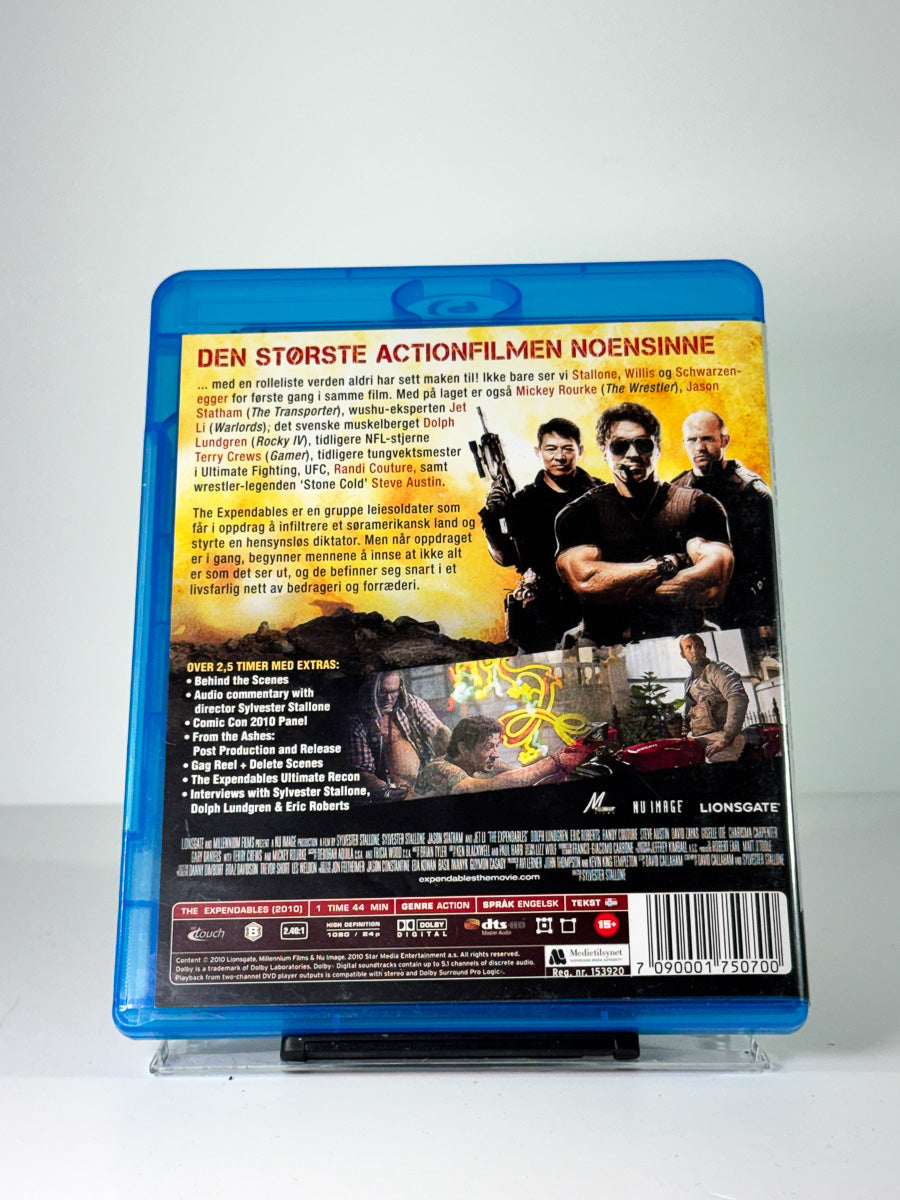 Bakside av cover til The Expendables, bruktfilm hos nettbutikken Brukbar Film