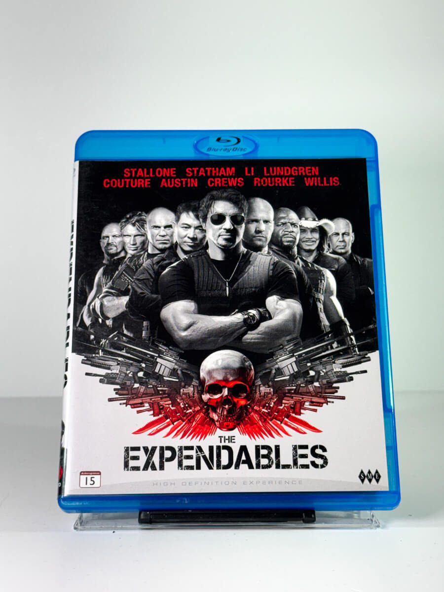 Forside av cover til The Expendables, brukt Blu-ray hos Brukbar Film