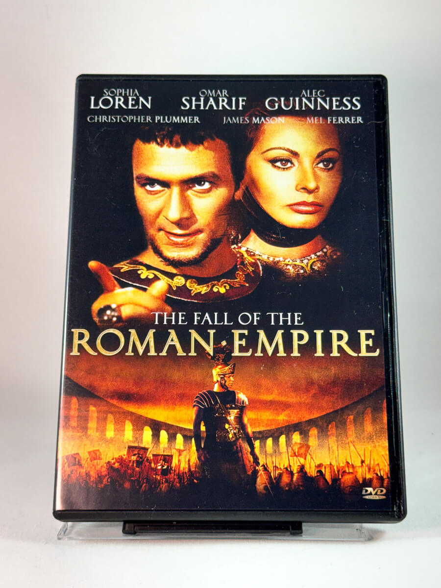Forside av cover til The Fall of the Roman Empire, bruktfilm hos nettbutikken Brukbar Film