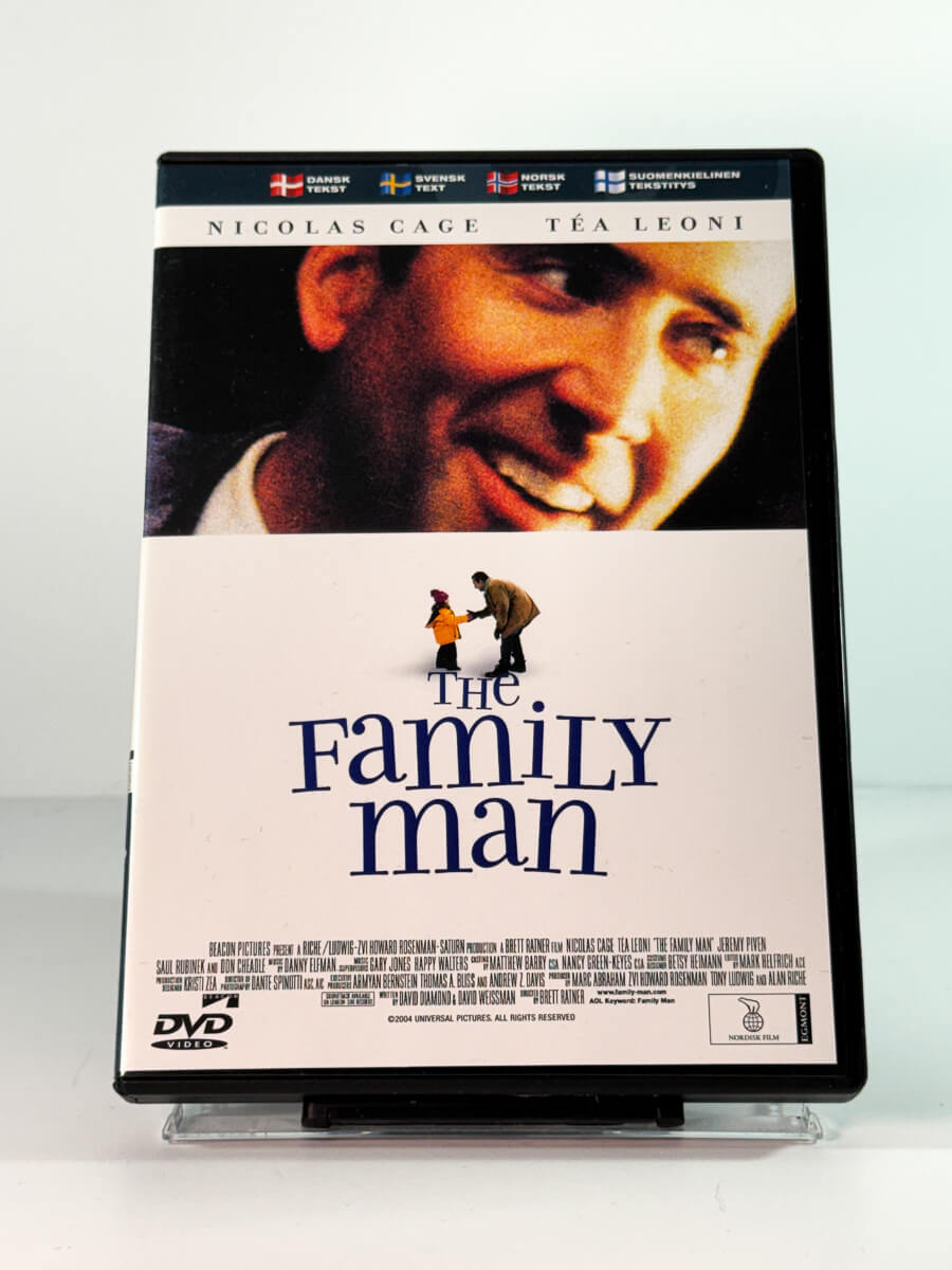 Forside av cover til the family man, bruktfilm hos nettbutikken Brukbar Film