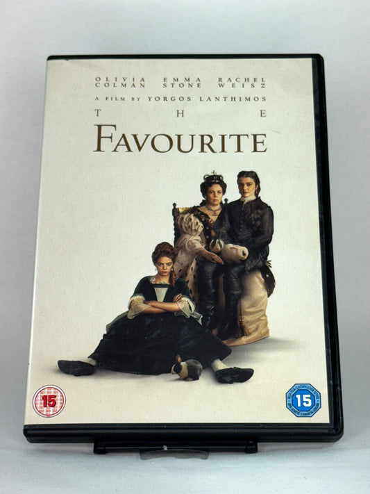 Brukt DVD-film The Favourite – forside av originalt filmcover, kjøp brukte filmer og populære titler hos Brukbar Film