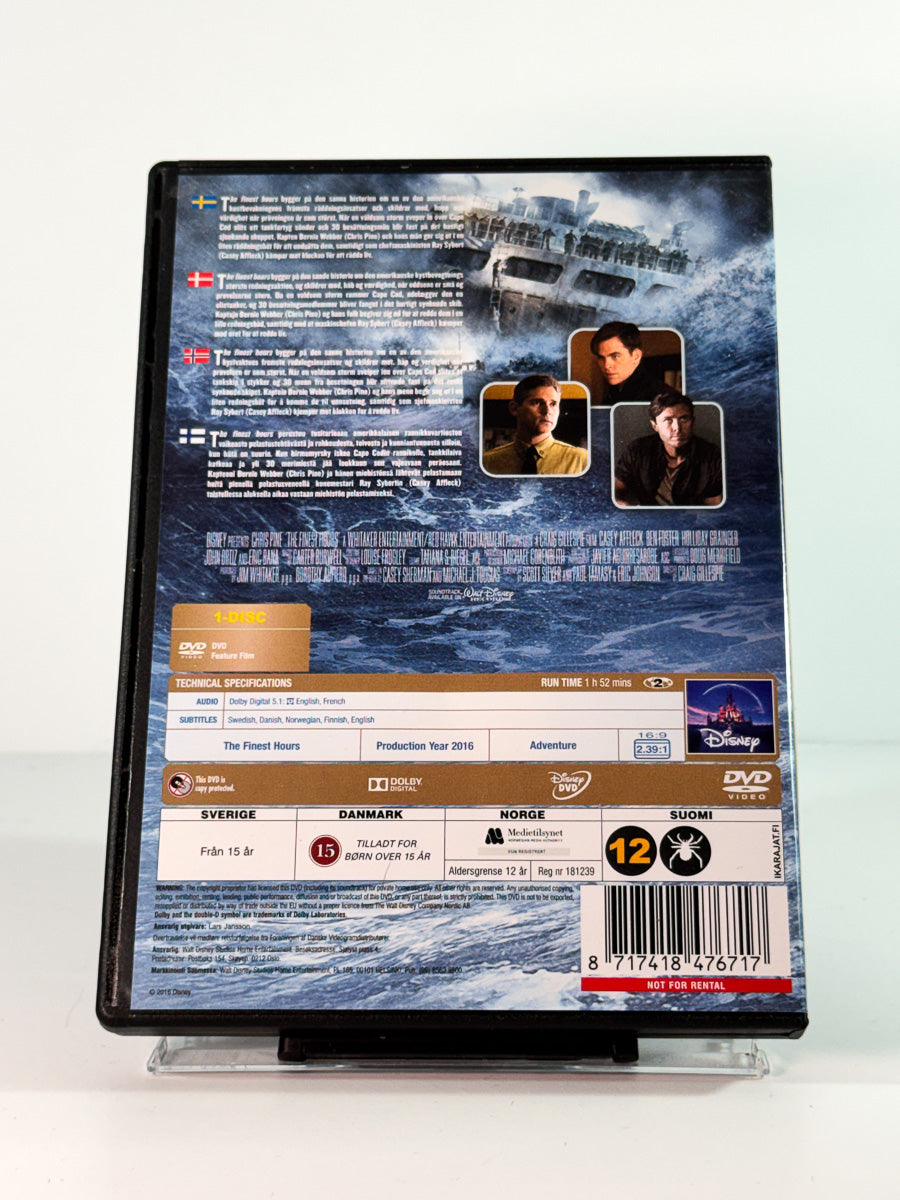 Bakside av cover til The Finest Hours, brukt original DVD hos Brukbar Film
