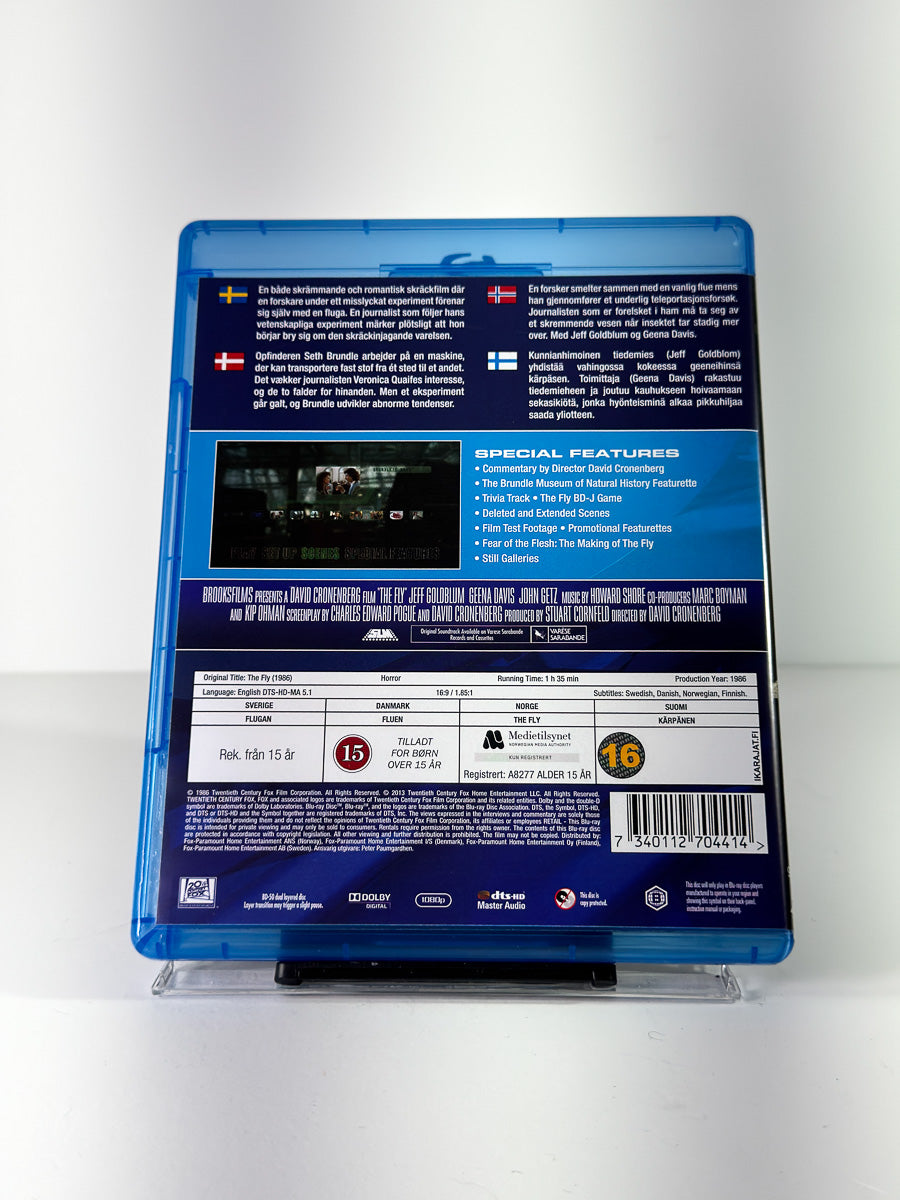 Bakside av cover til The Fly på Blu-ray