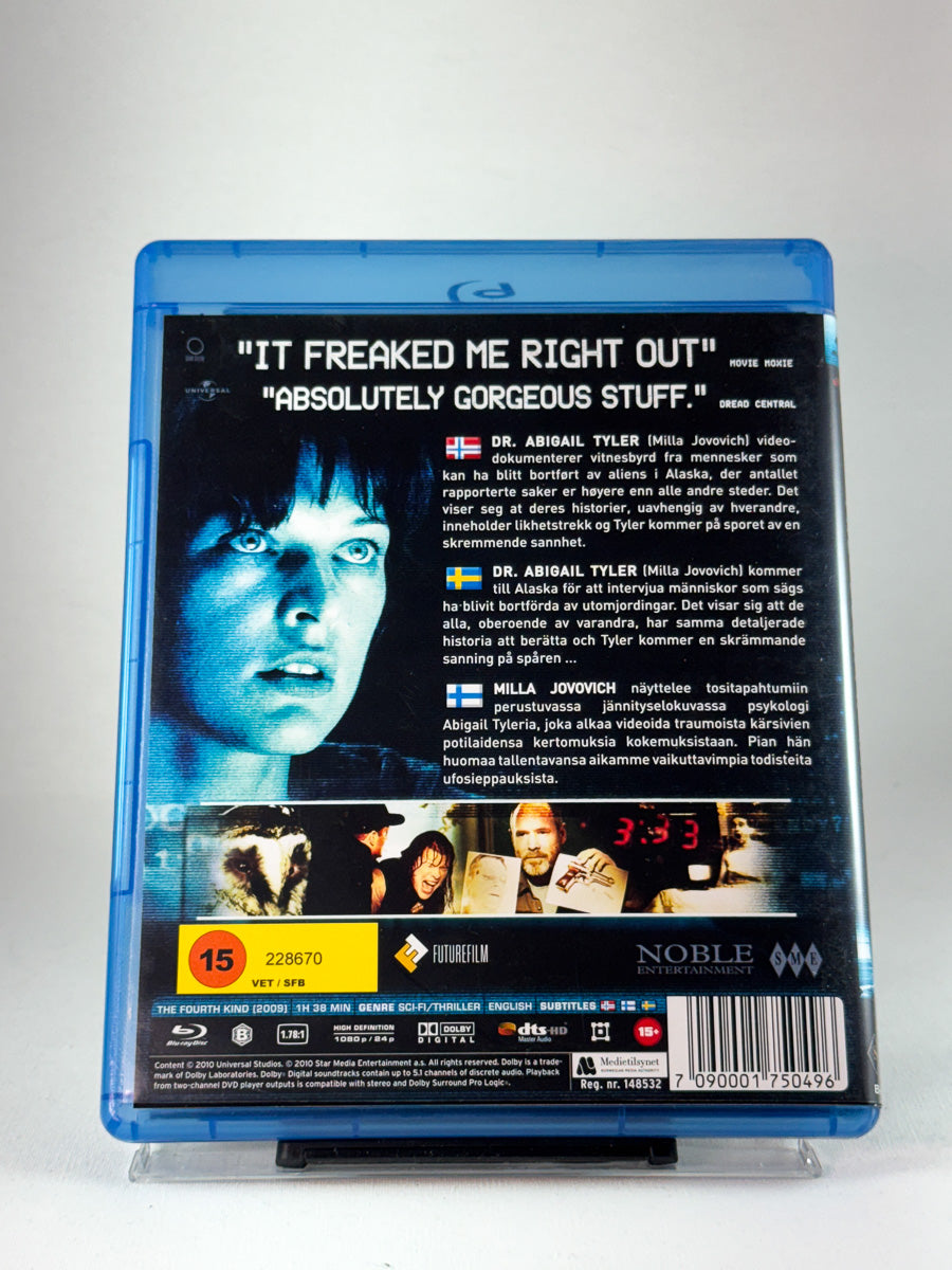 Bakside av Blu-ray-cover til The Fourth Kind, bruktfilm hos nettbutikken Brukbar Film