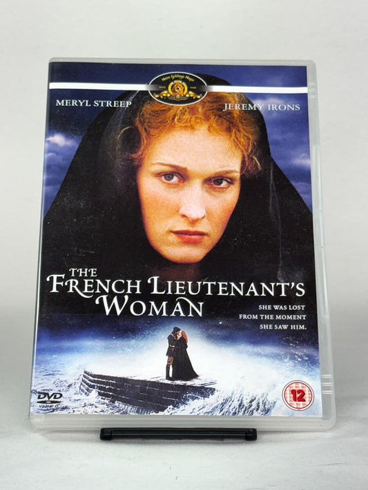 Forside av DVD-cover til The French Lieutenant’s Woman – britisk kostymedrama med Meryl Streep og Jeremy Irons, brukt film hos Brukbar Film