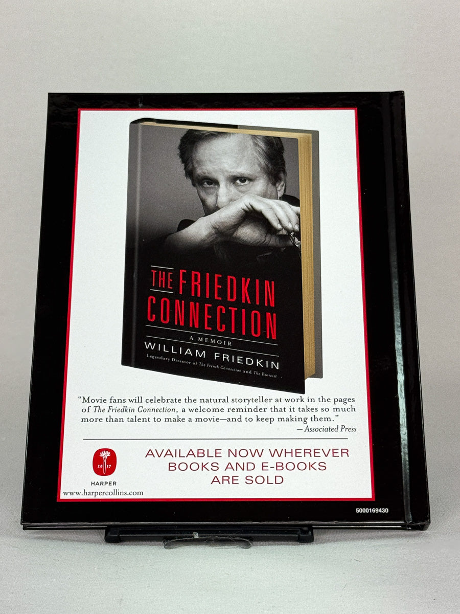 Forside av boken The Friedkin Connection – regissør William Friedkins memoarer, inkludert i The Exorcist Blu-ray-samleboksen hos Brukbar Film