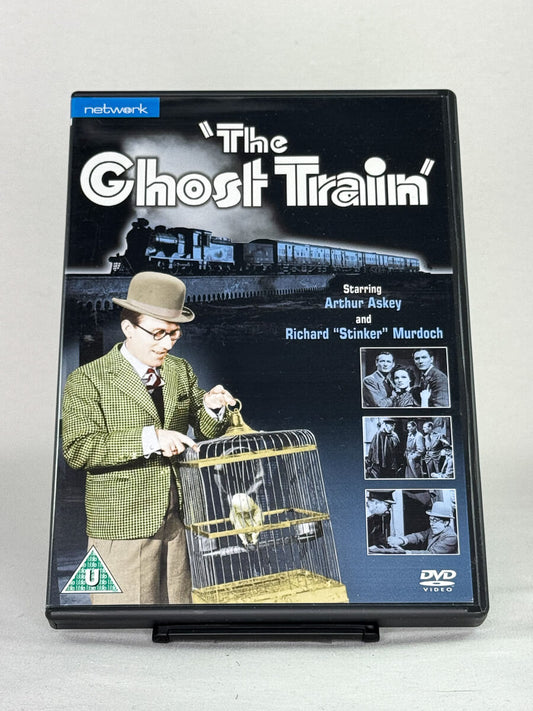 Brukt DVD-film The Ghost Train – forside av originalt filmcover, kjøp klassiske mysterier og komedier hos Brukbar Film.
