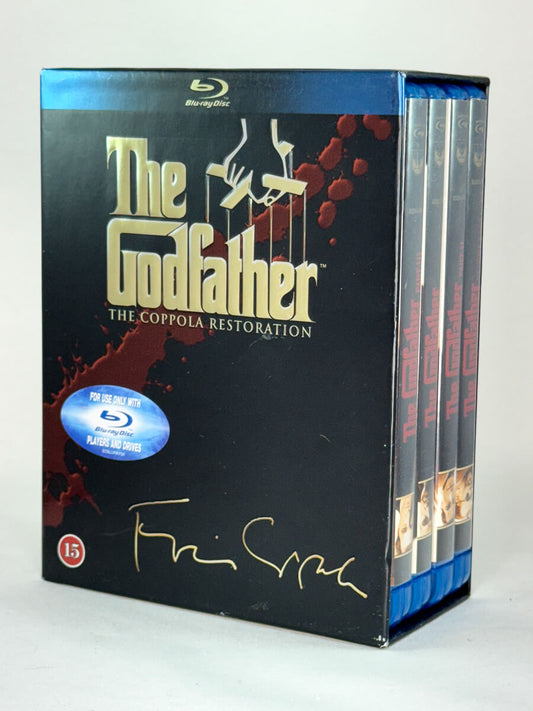 Forside av Blu-ray-boks The Godfather – The Coppola Restoration – brukt klassikerfilm på Blu-ray, samleboks fra Brukbar Film