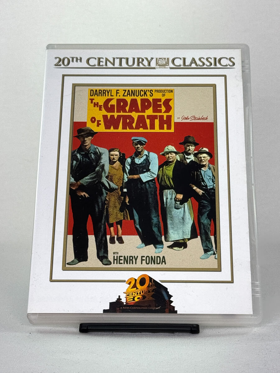 Brukt DVD av The Grapes of Wrath – filmklassiker, forside av originalt DVD-cover fra Brukbar Film