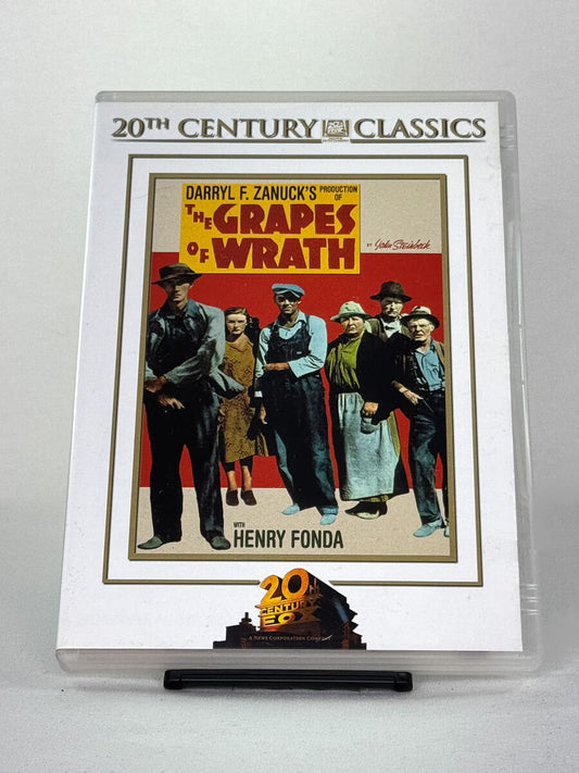 Brukt DVD av The Grapes of Wrath – filmklassiker, forside av originalt DVD-cover fra Brukbar Film
