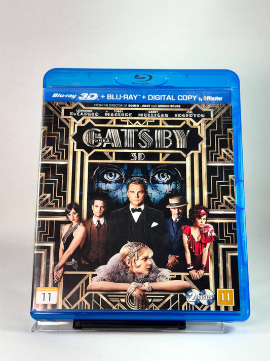The Great Gatsby 3D – forside av Blu-ray-cover med Leonardo DiCaprio, brukt Blu-ray hos Brukbar Film