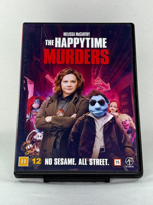 DVD-cover-forside til filmen The Happytime Murders – Brukt DVD fra nettbutikken Brukbar Film
