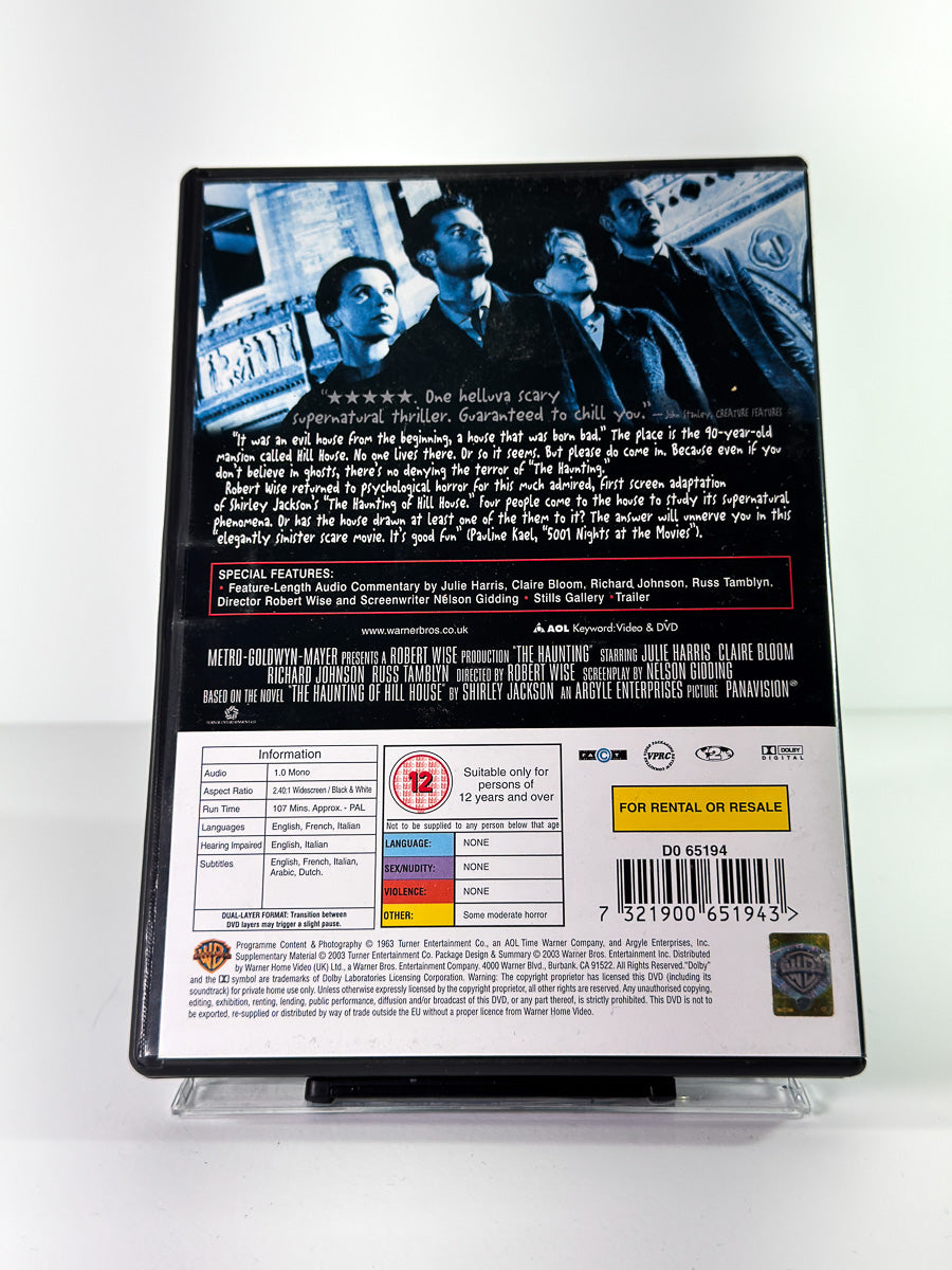 Bakside av cover til The Haunting, brukt original DVD hos Brukbar Film