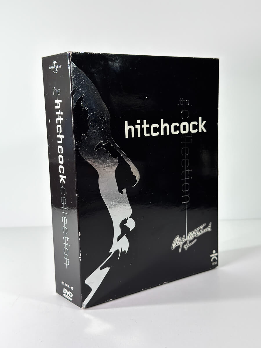 Bakside av cover til The Hitchcock Collection, brukt original DVD hos Brukbar Film