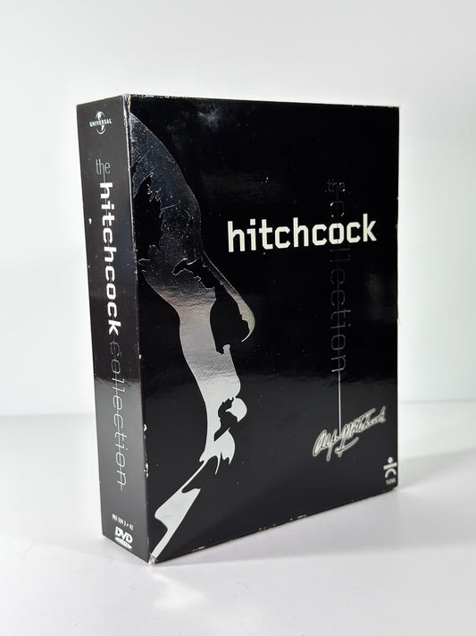 Bakside av cover til The Hitchcock Collection, brukt original DVD hos Brukbar Film