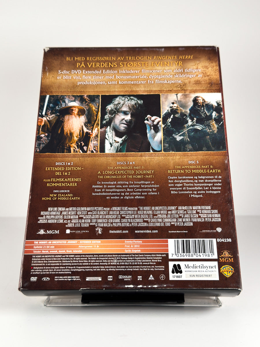 Bakside av cover til The Hobbit: An Unexpected Journey – Extended Edition på DVD
