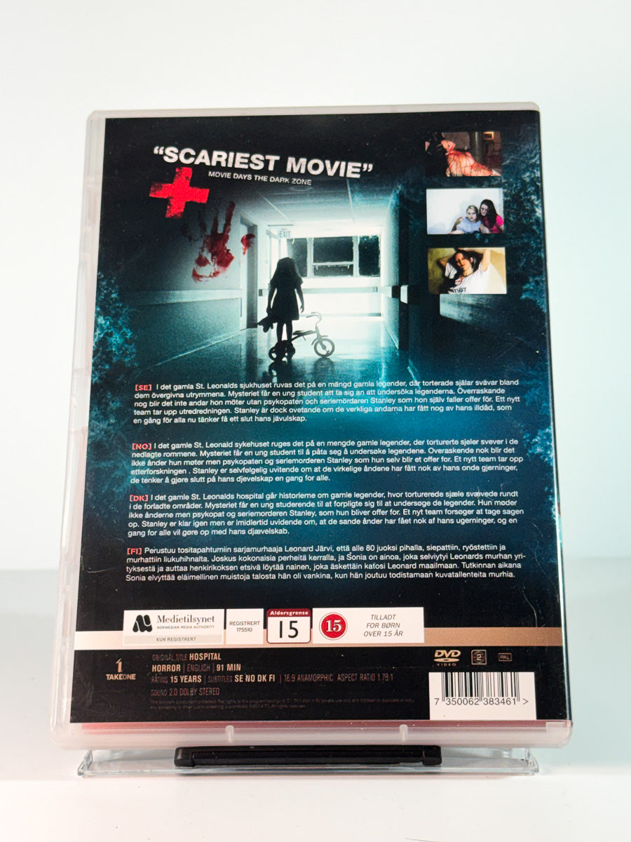 Bakside av cover til The Hospital, brukt DVD hos Brukbar Film