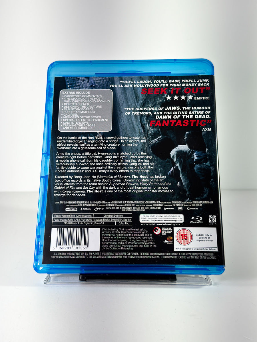 Bakside av cover til The Host på Blu-ray