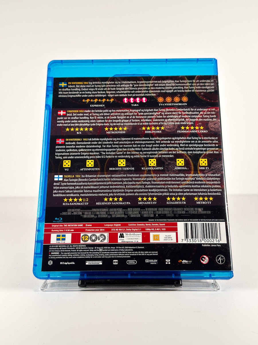 Bakside av cover til The Imitation Game på Blu-ray