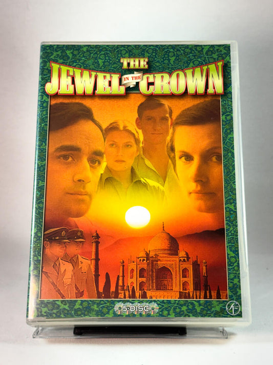 Forside av cover til The Jewel in the Crown, bruktfilm på DVD hos Brukbar Film