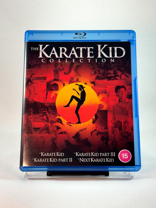 Forside av Blu-ray-cover til The Karate Kid Collection, bruktfilm hos nettbutikken Brukbar Film