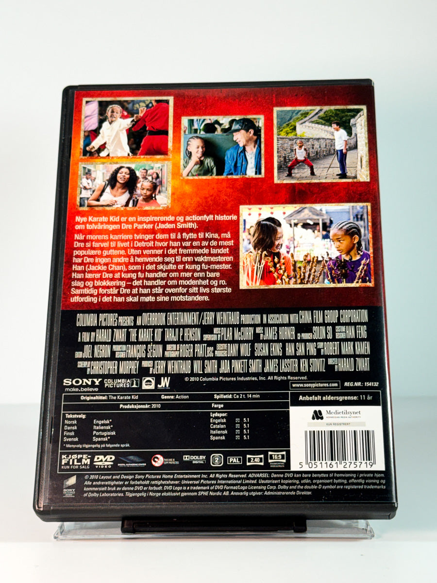 Bakside av cover til The Karate Kid, brukt DVD hos Brukbar Film