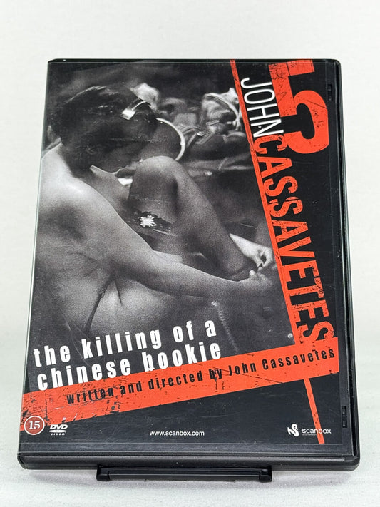 Forside av DVD-cover til The Killing of a Chinese Bookie – John Cassavetes kultklassiker, brukt film fra Brukbar Film