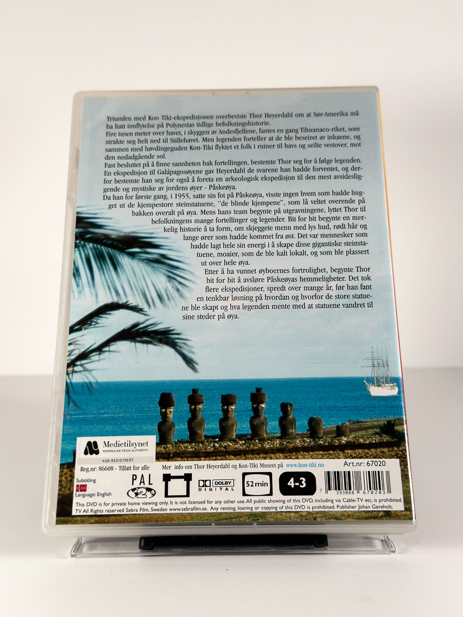 Bakside av cover til The Kon-Tiki Man – Den trolldomsaktige Påskeøya på DVD