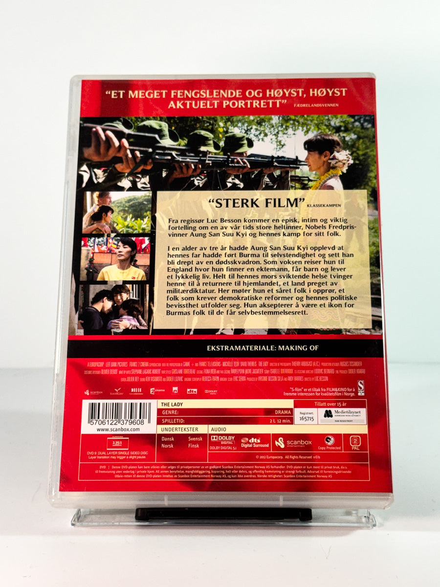 Bakside av cover til the lady, brukt DVD hos Brukbar Film
