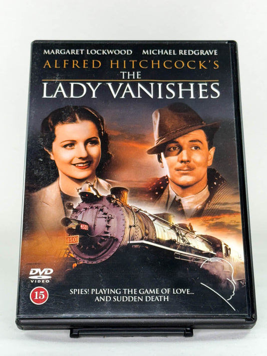 Brukt DVD-film The Lady Vanishes – forside av filmcover, Hitchcock-mysterium på tog hos Brukbar Film.