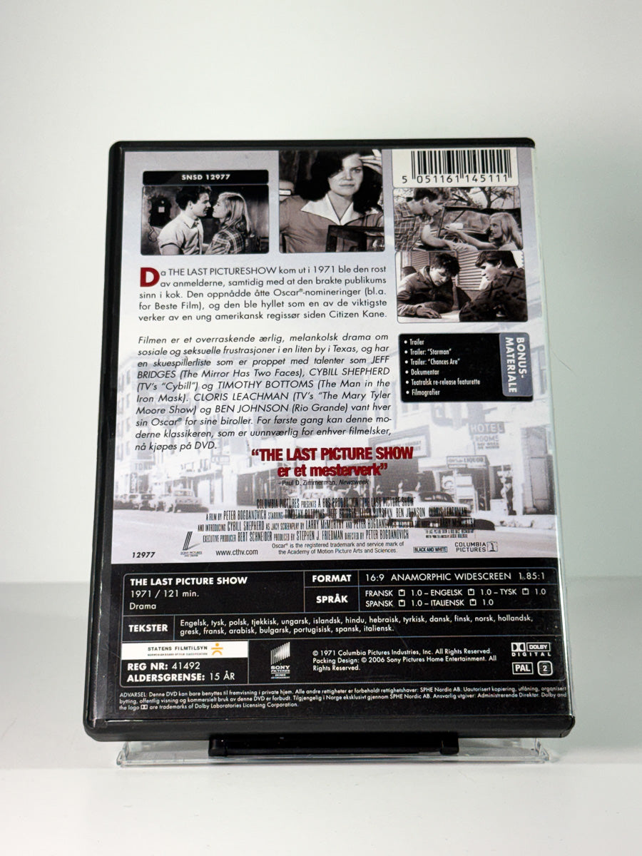Bakside av cover til The Last Picture Show – Director’s Cut, bruktfilm på DVD hos Brukbar Film