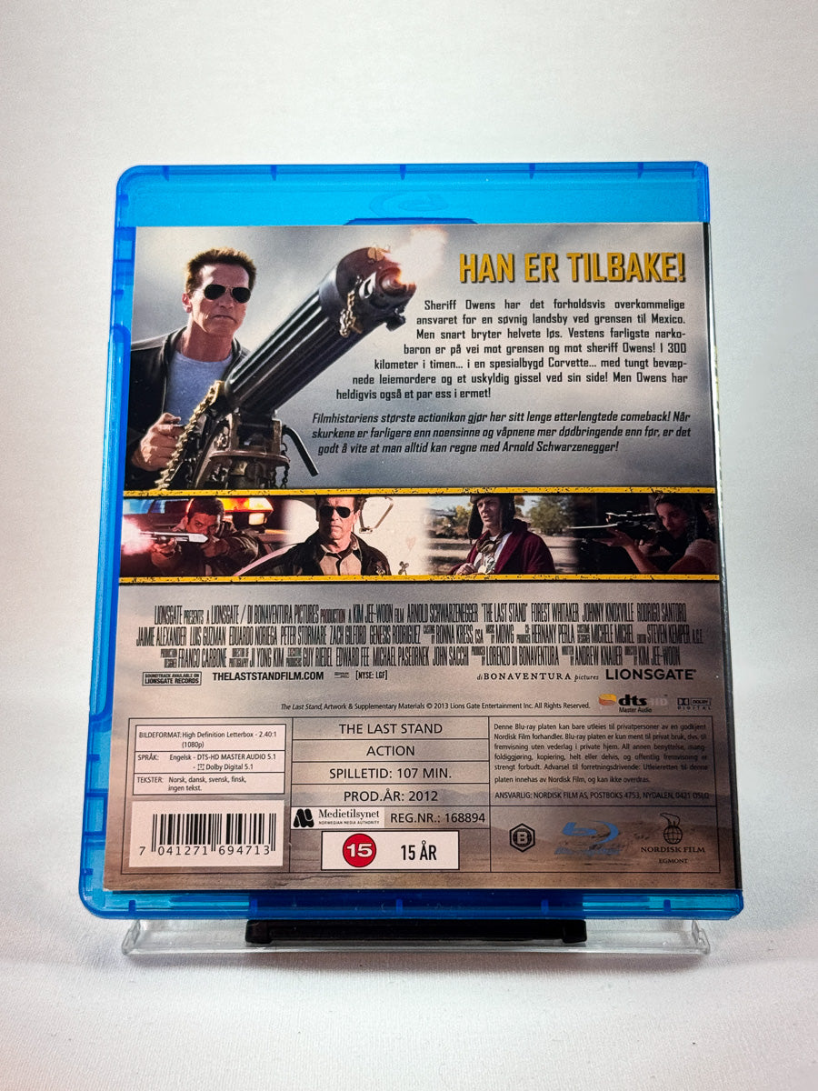 The Last Stand – bakside av Blu-ray-cover, moderne actionthriller, bruktfilm hos Brukbar Film