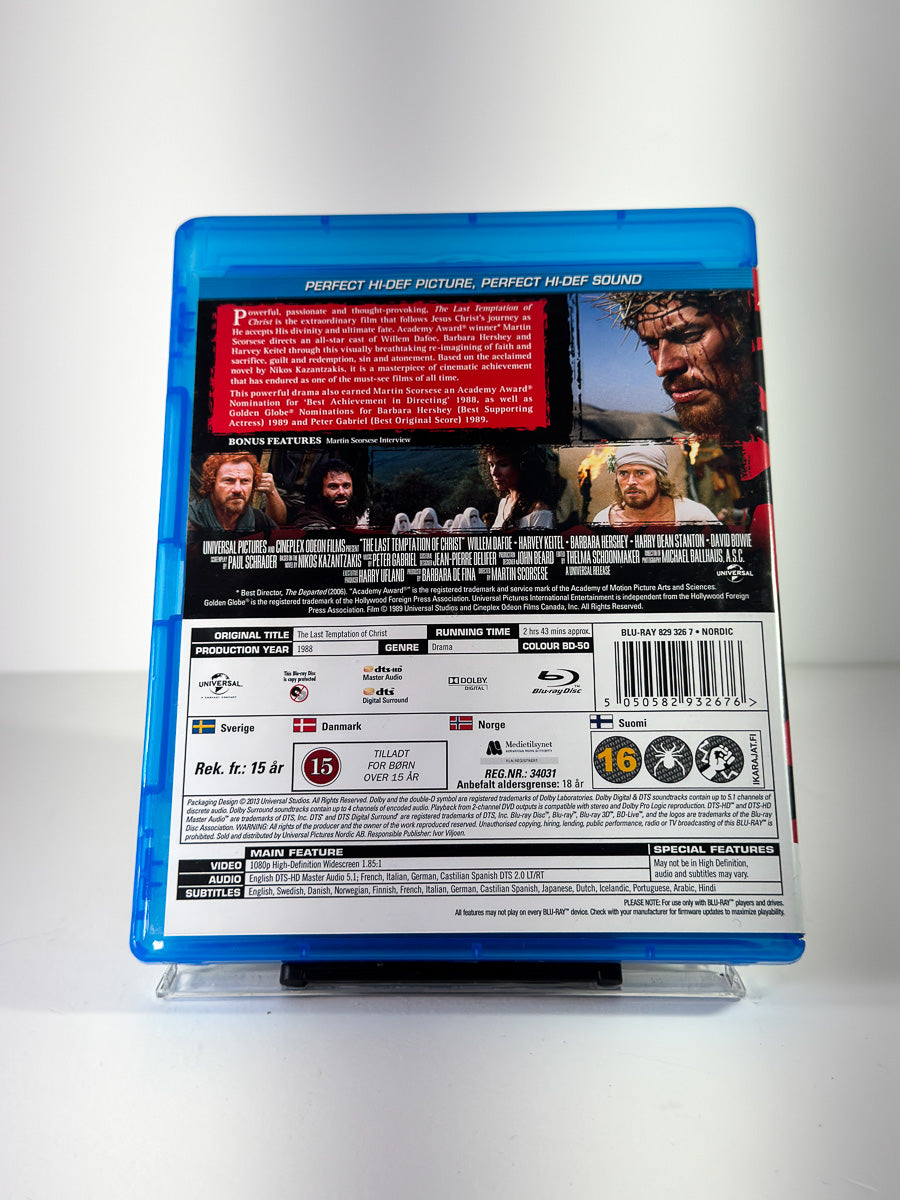Bakside av cover til The Last Temptation of Christ på Blu-ray