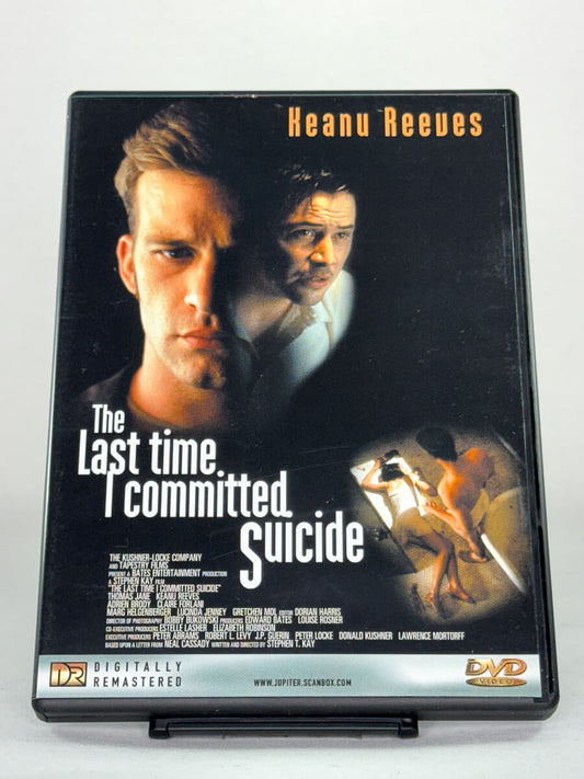 Forside av DVD-cover til The Last Time I Committed Suicide – drama med Keanu Reeves og Thomas Jane inspirert av Neal Cassadys liv – brukt DVD tilgjengelig hos Brukbar Film.
