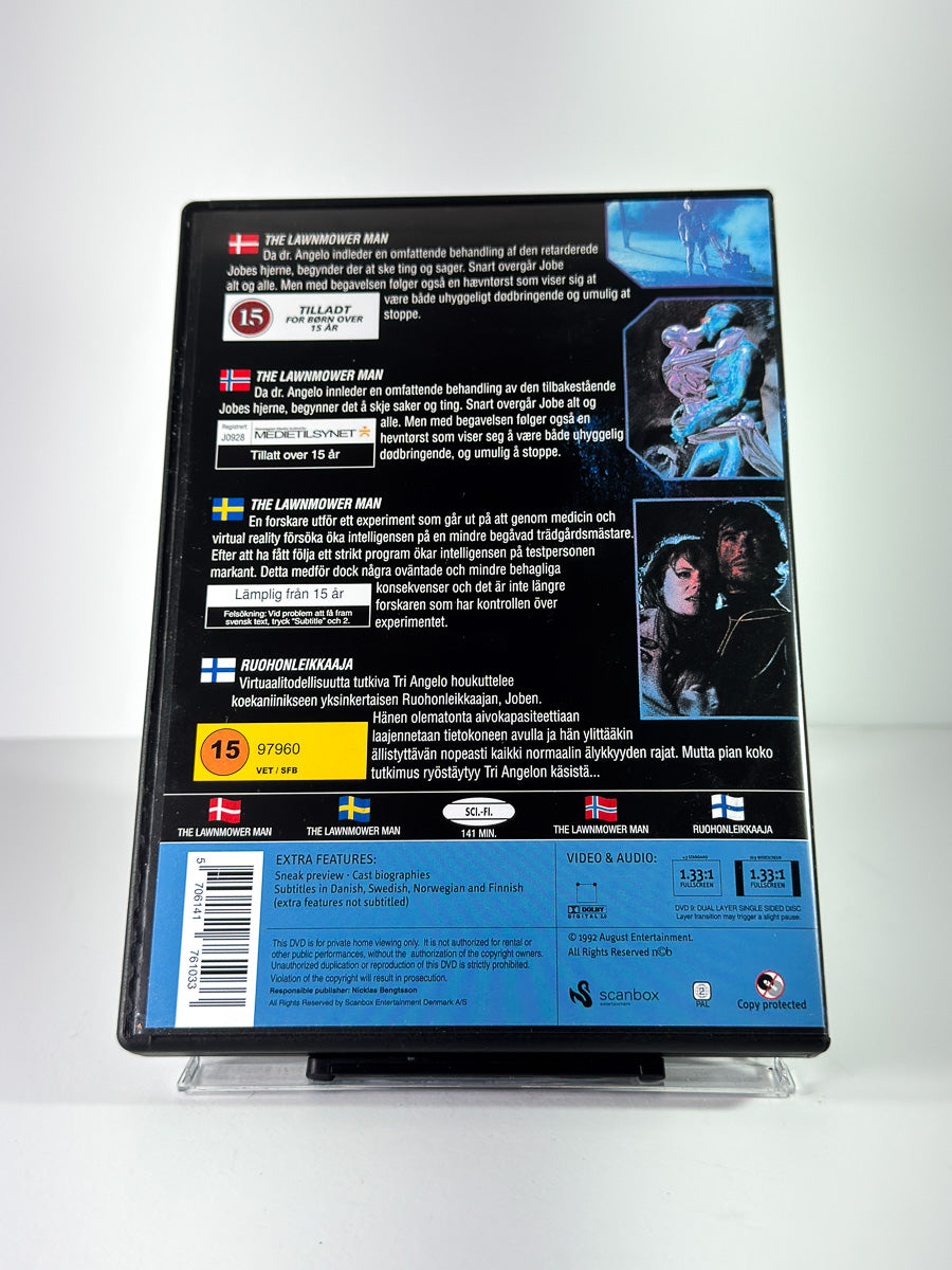 Bakside av cover til The Lawnmower Man på DVD