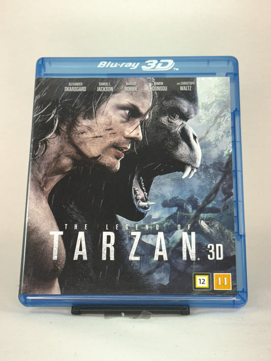 Forside av Blu-ray 3D-cover til The Legend of Tarzan – eventyrlig actionfilm med Alexander Skarsgård og Margot Robbie hos Brukbar Film.