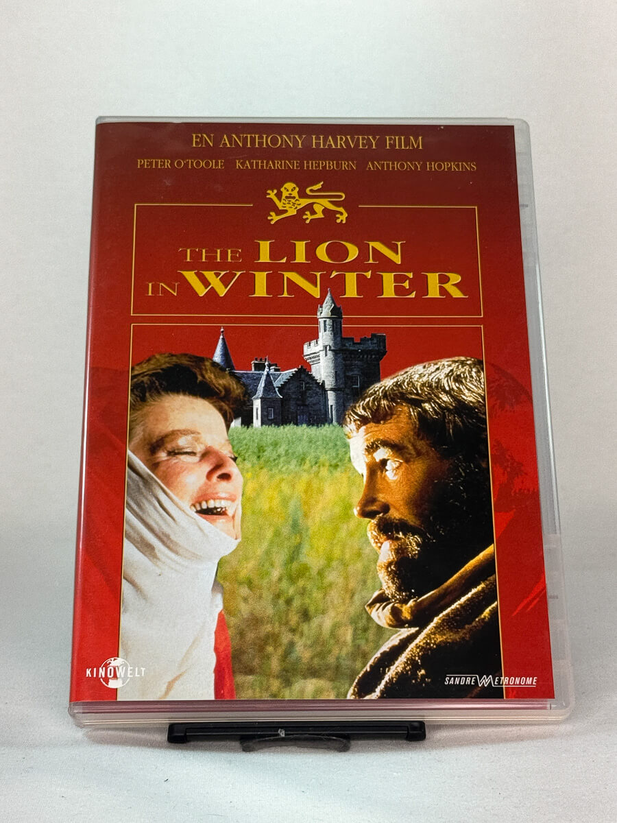 Forside av DVD-cover til The Lion in Winter, brukt original DVD hos Brukbar Film