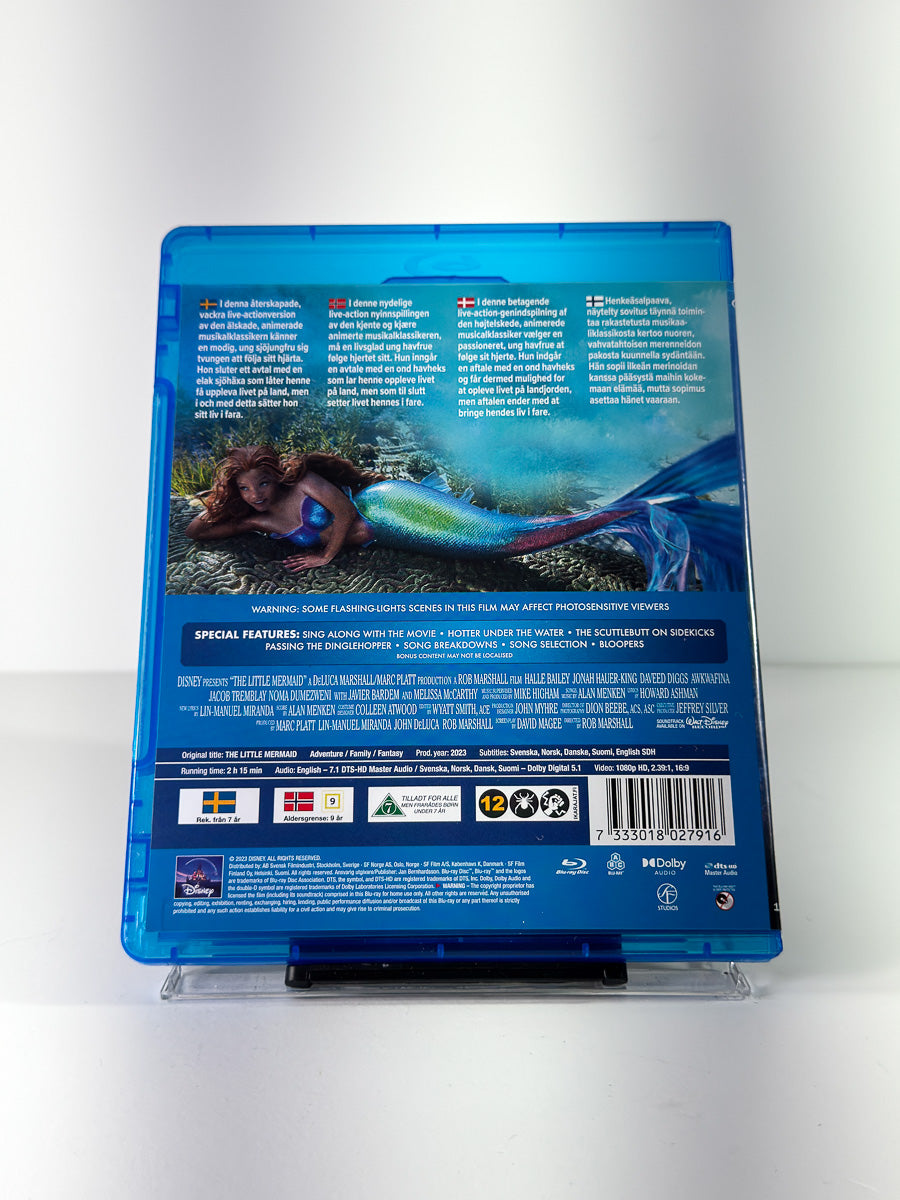 Bakside av cover til The Little Mermaid på Blu-ray