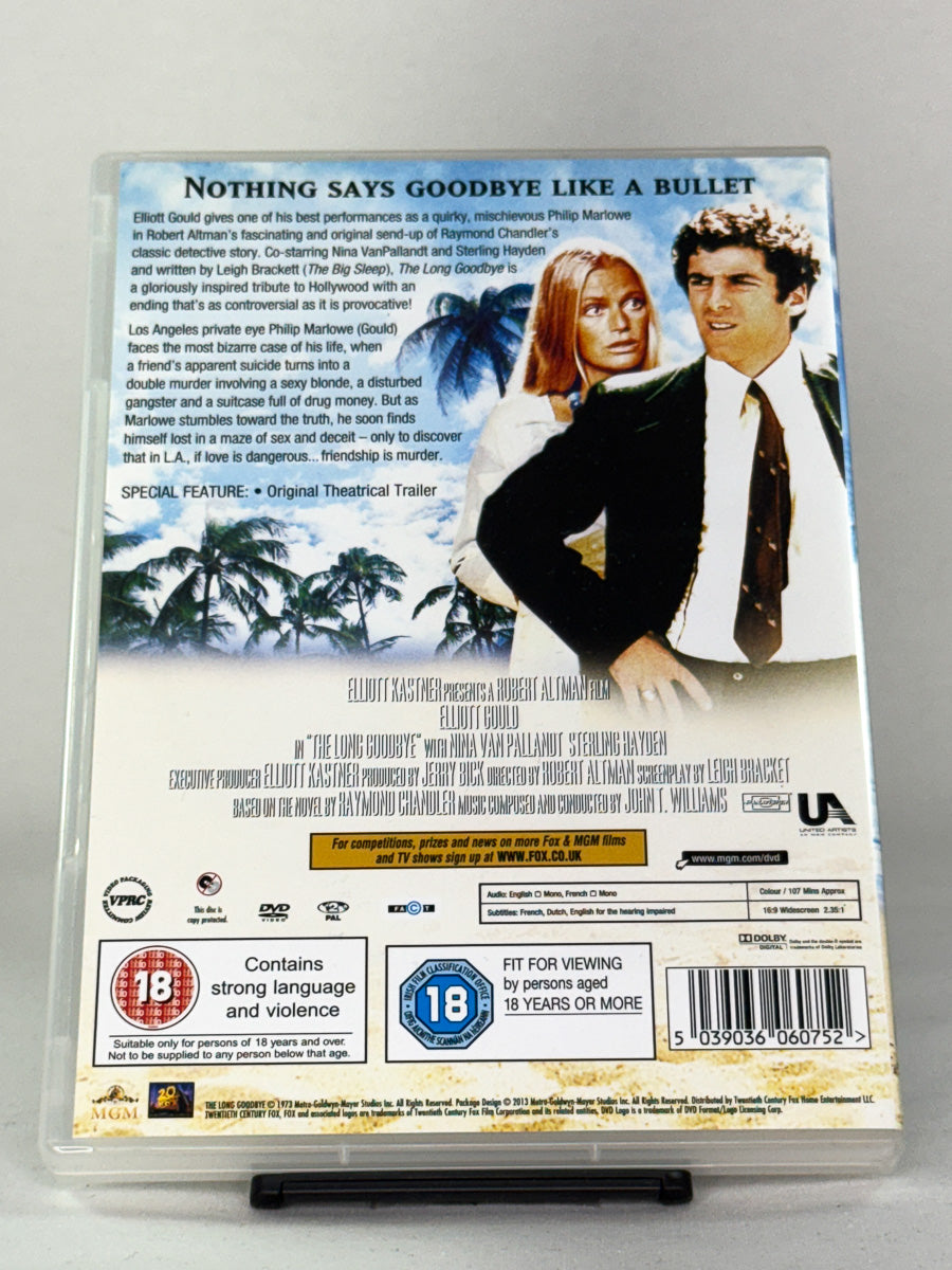 Bakside av The Long Goodbye DVD – amerikansk krimklassiker på brukt DVD fra Brukbar Film